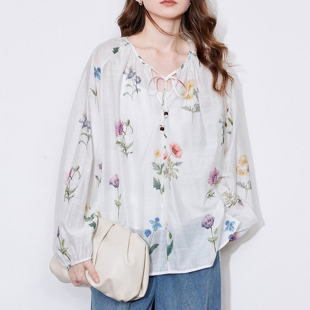 Flower Chiffon Shirt / フラワー シフォン シャツ