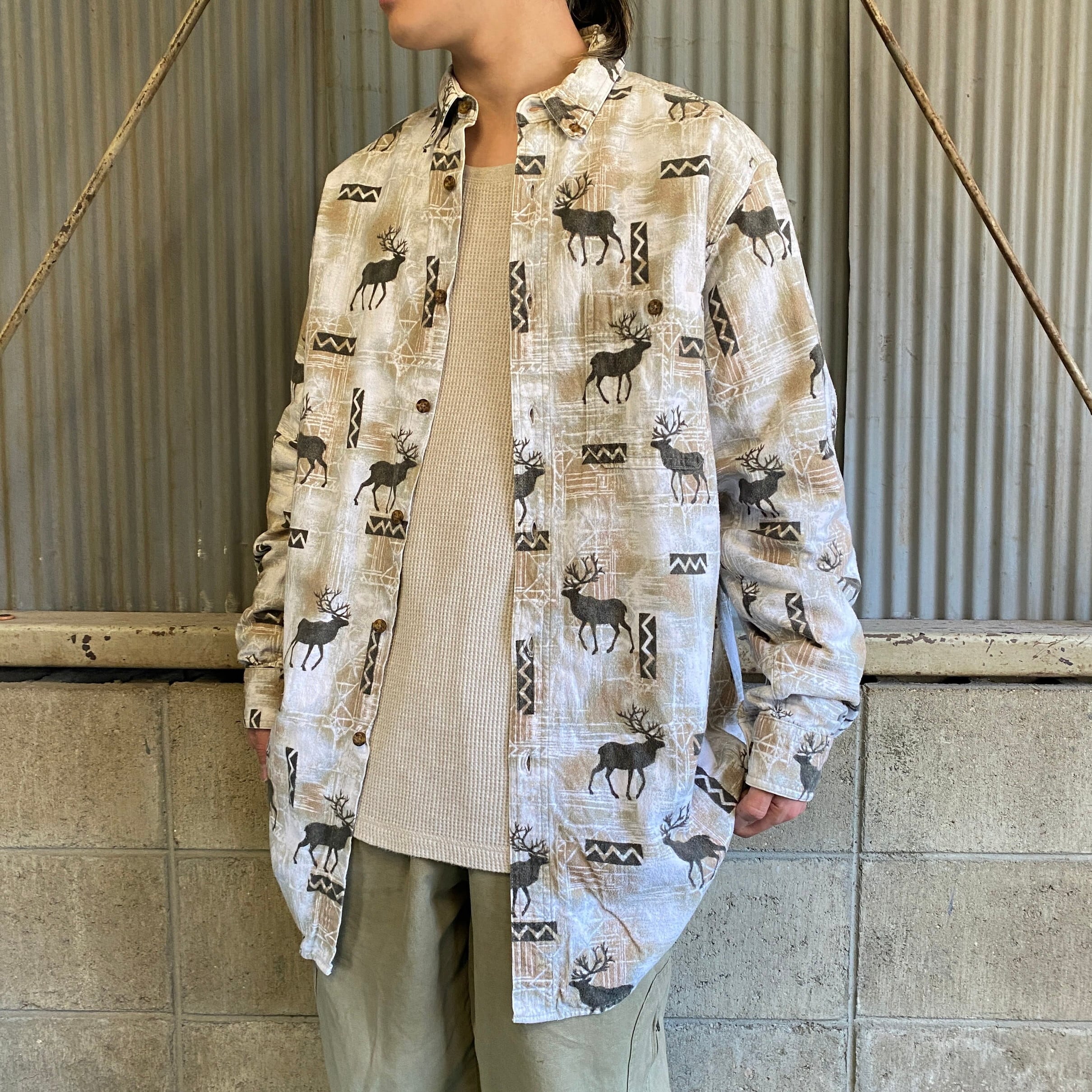 WOOLRICH ウールリッチ 総柄 オールプリント アニマル 鹿 シカ