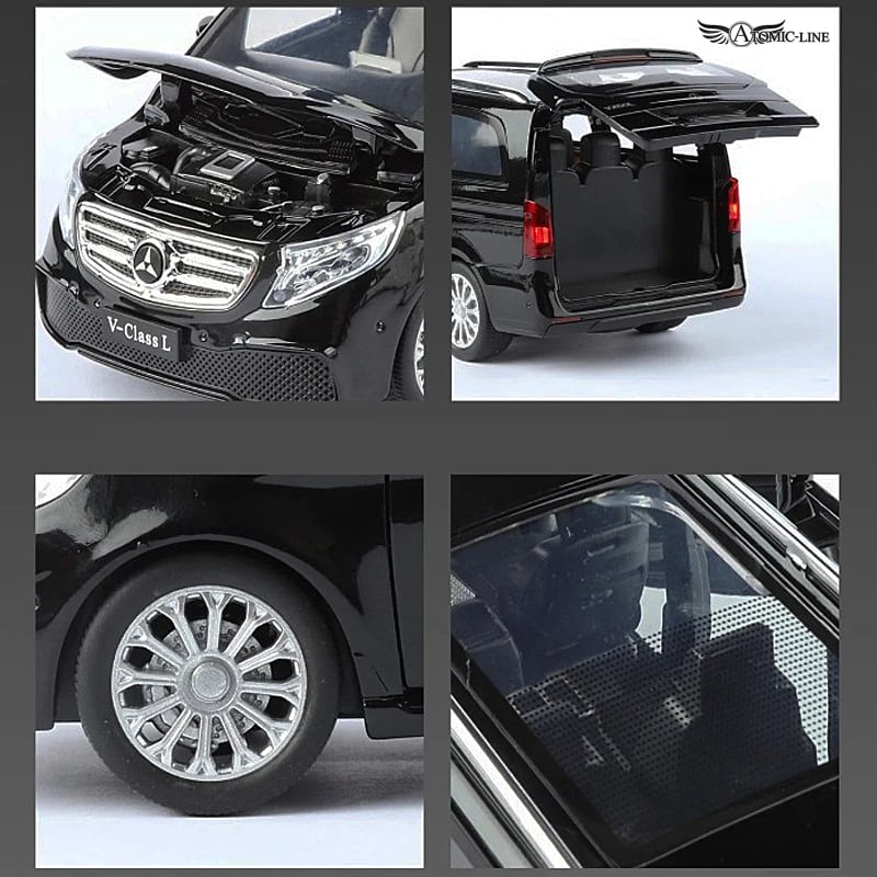 メルセデス ベンツ V-CLASS ミニカー 1/24 全2色 ライト点灯 エンジン