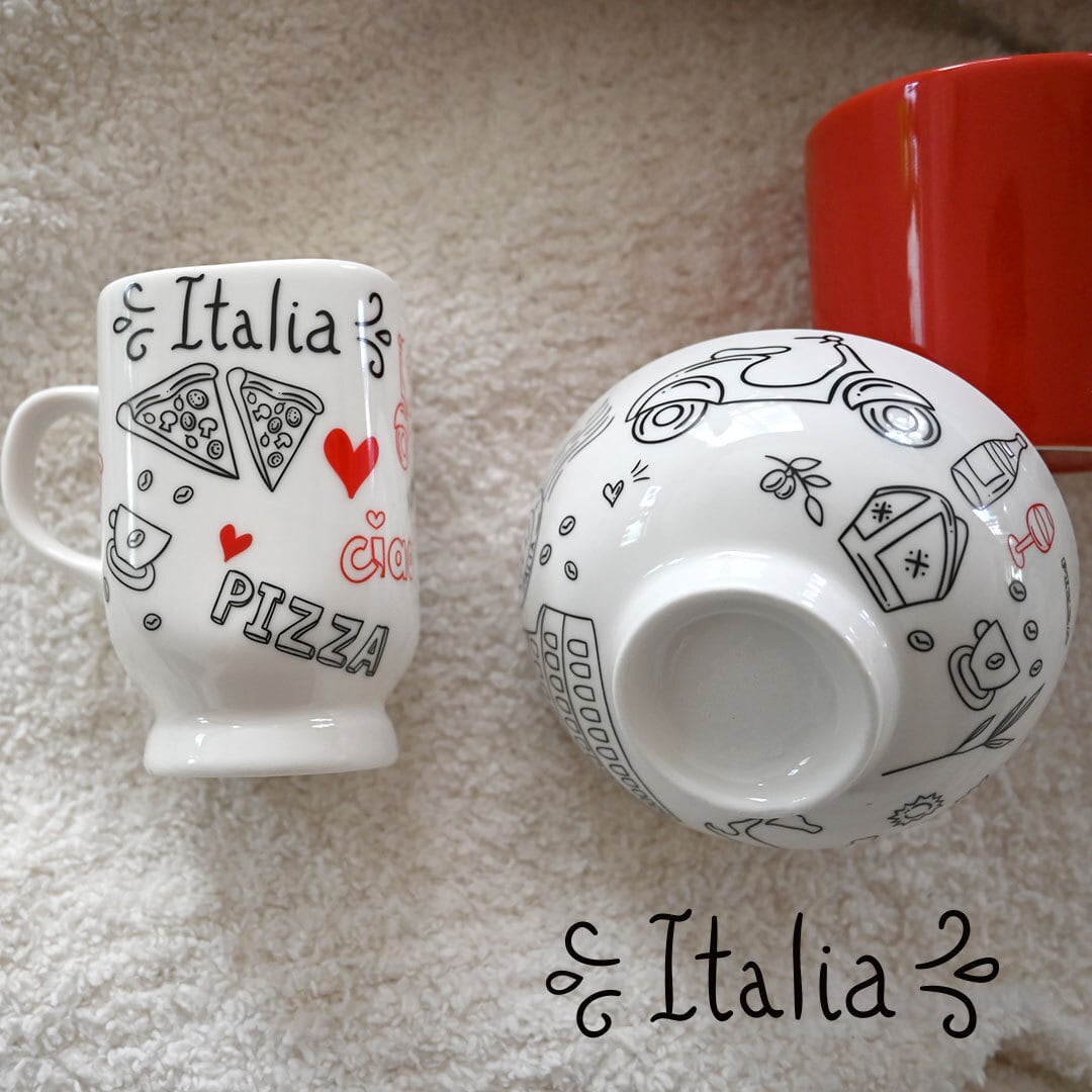 set割引】2枚セット パリ・イタリア転写紙（ポーセリンアート ITALIA