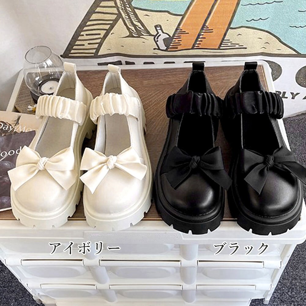 リボン ローファー レディース 厚底ローファー おしゃれ 大人 かわいい