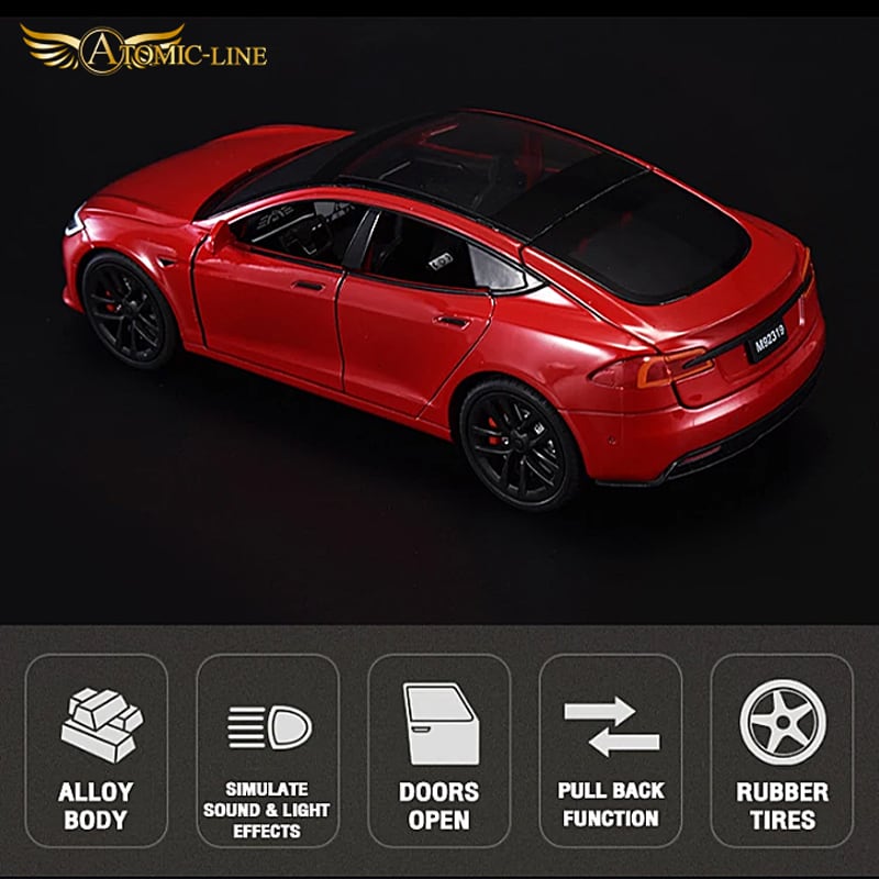 vip テスラ　モデルS レッド　1/64 ミニカー　赤　Tesla 1/64 VIP Model MSR Tesla Model S Red – Network Shuttle