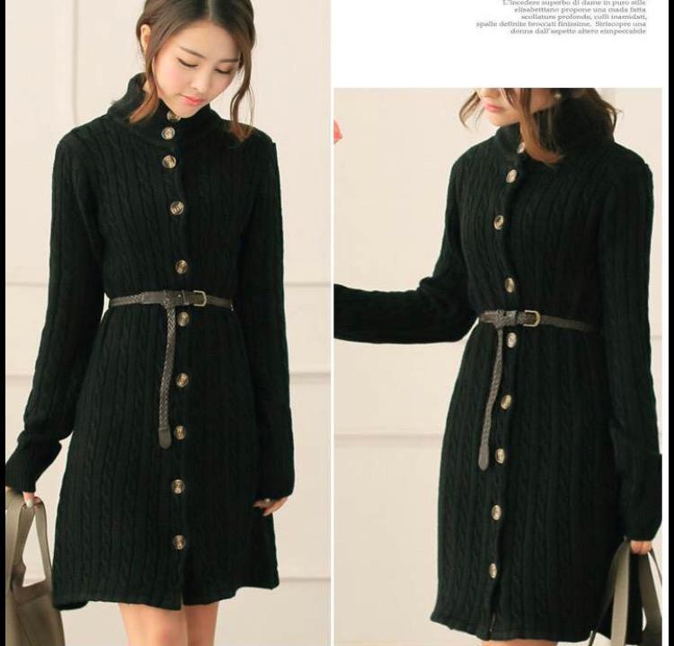 人気商品！トレンドのレトロ☆清楚で気品のあるケーブル編み、前