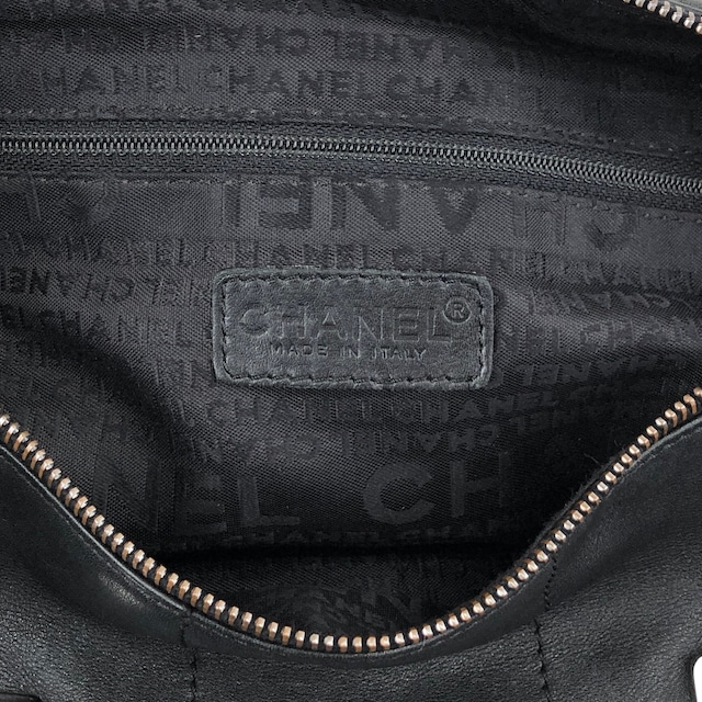 CHANEL シャネル チョコバー ハンドバッグ ブラック レザー ミニボストン vintage ヴィンテージ オールド 6yfva8
