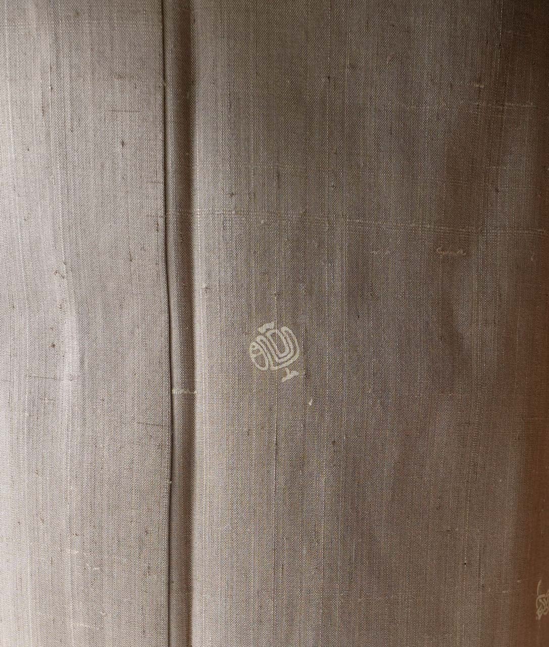 【夏紬】樺茶色 飛び柄 宝尽くし文 夏紬
