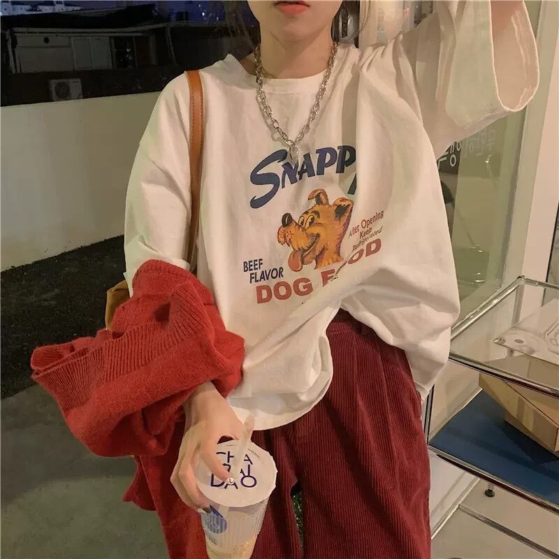 ダボっと着回し オーバーサイズ Tシャツ プリント Tシャツ ビッグティー メンズライク カジュアル ストリート アニマル イラスト ドロップショルダー 古着ライク Lamitte Deco トレンド 韓国ファッション ショップ Base店