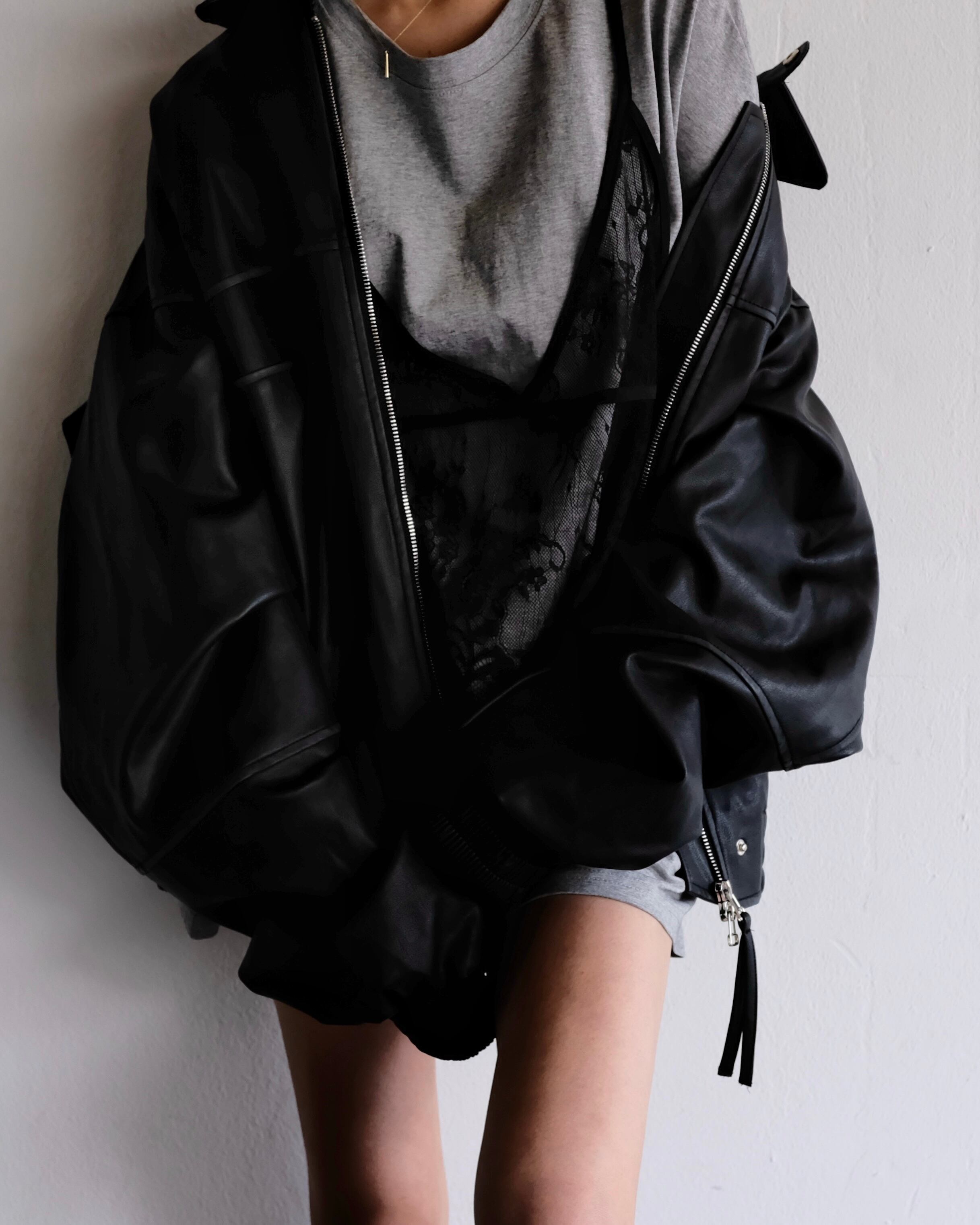 受注販売》VINTAGE VOLUME LEATHER JACKET / BLK | FELIM