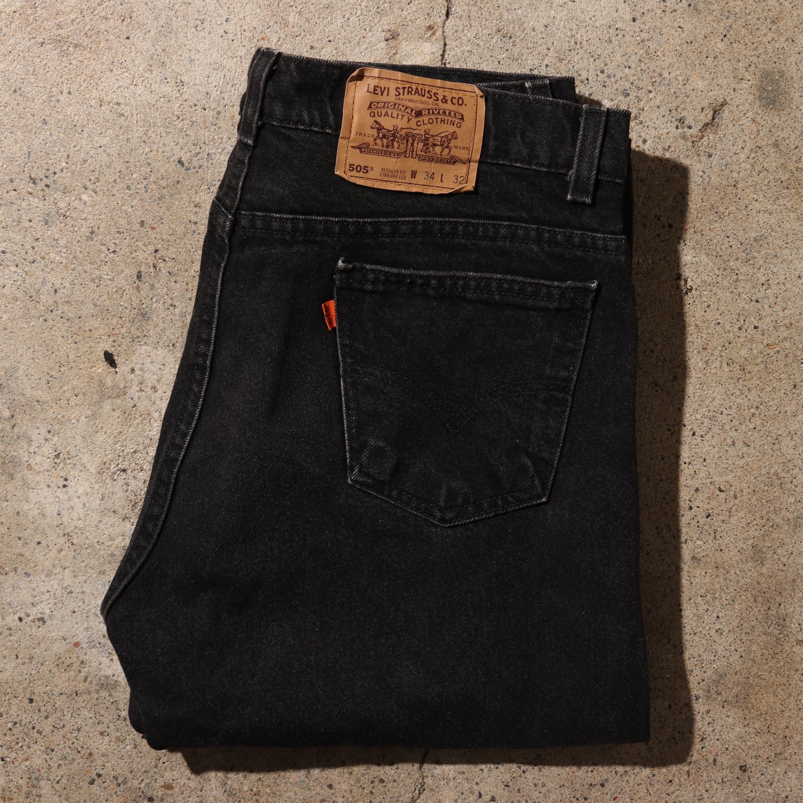 34×30 米国製 Levi’s505ブラックデニム　リーバイス