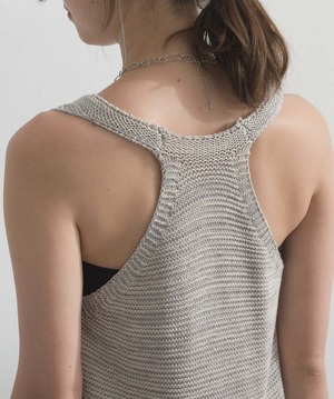 2603007 ドレープネックサマーニットトップス gray