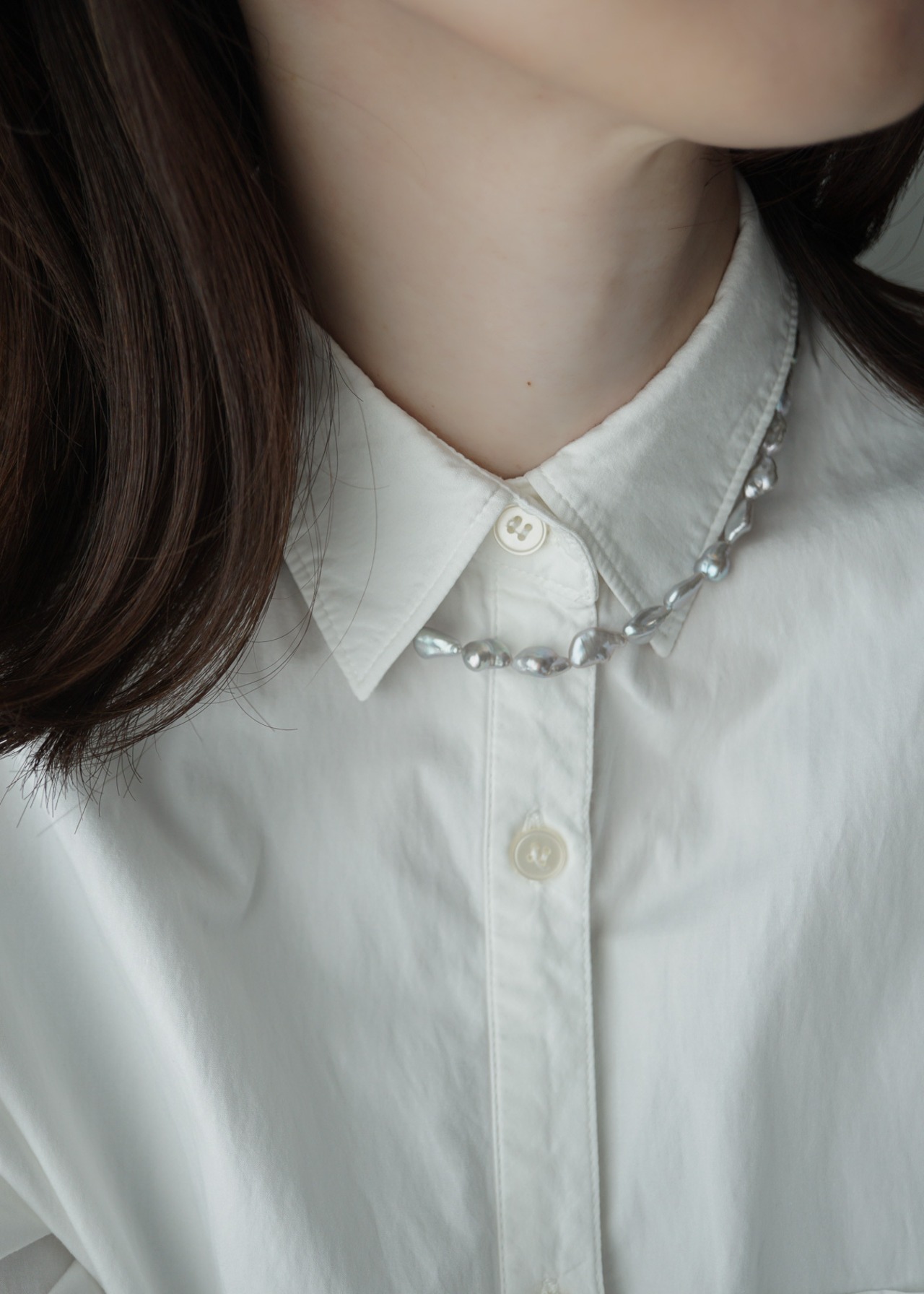 Petal Gray -ペタルグレー- Pearl Necklace