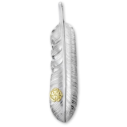 鷲見太郎フェザー ペンダントトップ シルバー 鷲見太郎 Pendant ペンダント】オールドLフェザーペンダント02 w/S K18