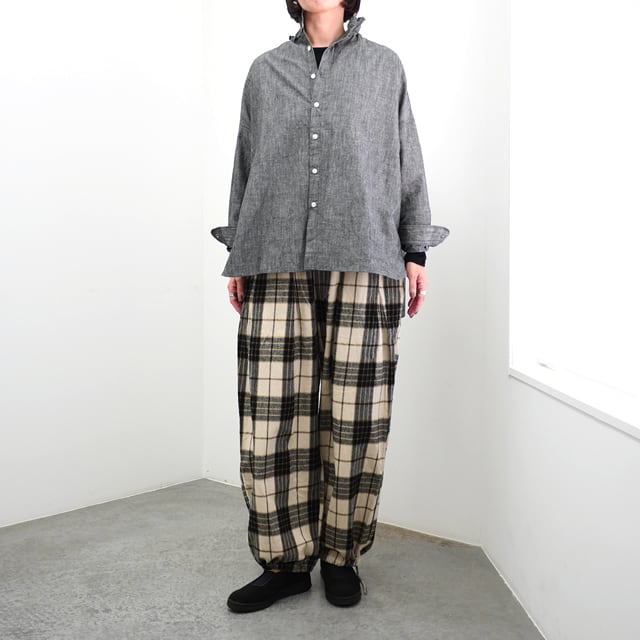 極上逸品！ストライプデザイン 羊毛混紡 クルーネック ニット サイズM