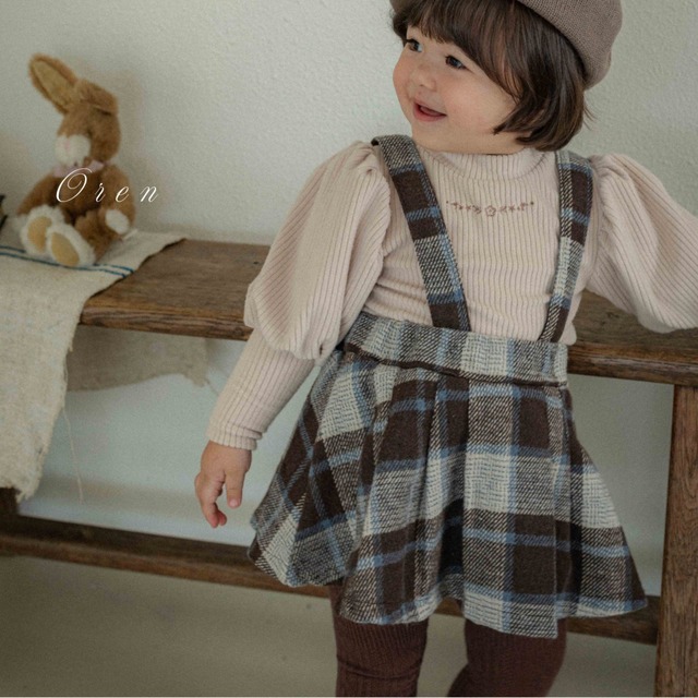 《予約》oren ¨ bebe) brunel check bloomer skirt