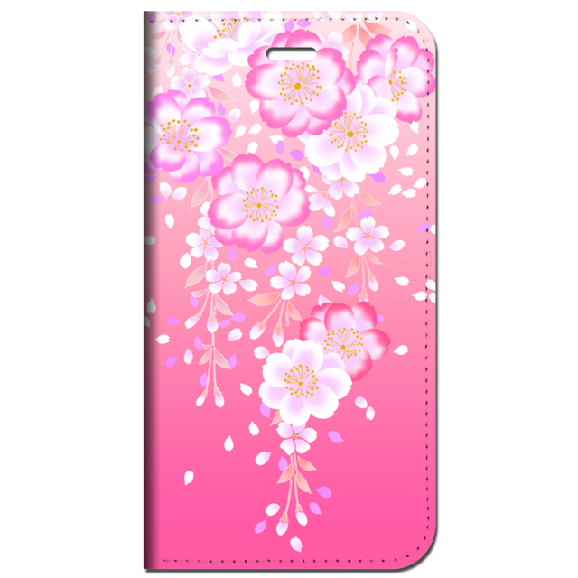 iPhone対応 スマホ 手帳型ケース 枝垂桜 和柄 【iPhone17 / iPhone16 / iPhone16e / iPhoneSE 他 iPhone各機種対応】 st44