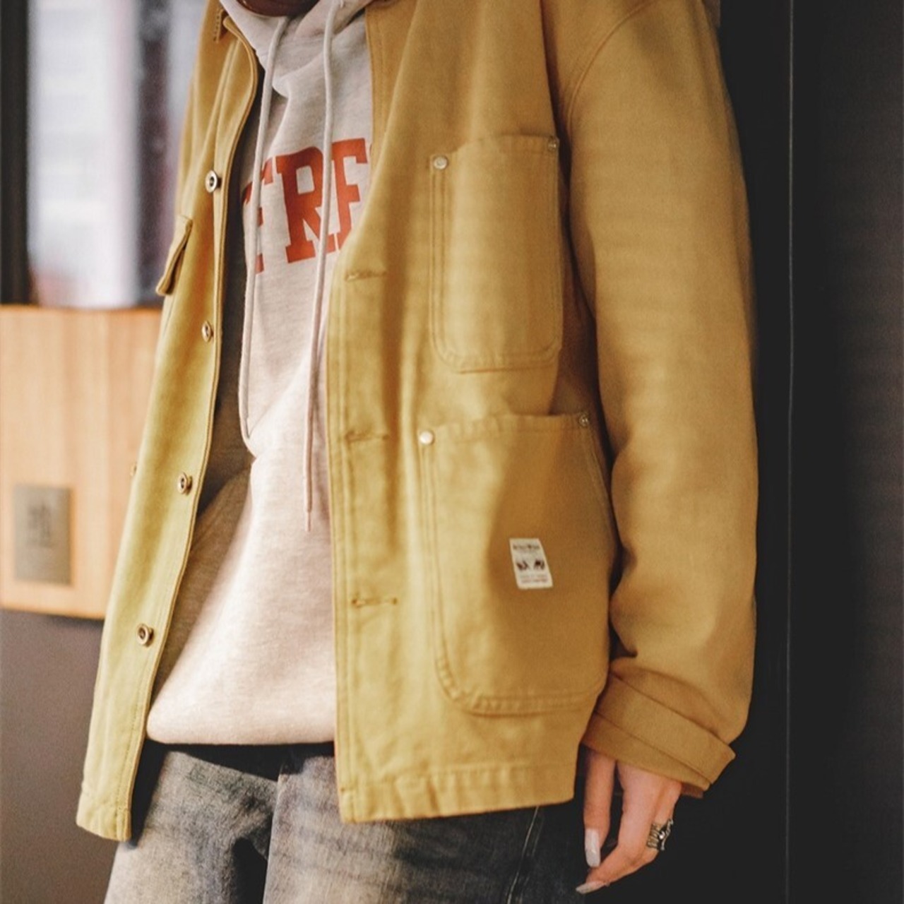【UNISEX】 Retro Cotton Canvas Jacket / ユニセックス レトロ キャンバス ジャケット
