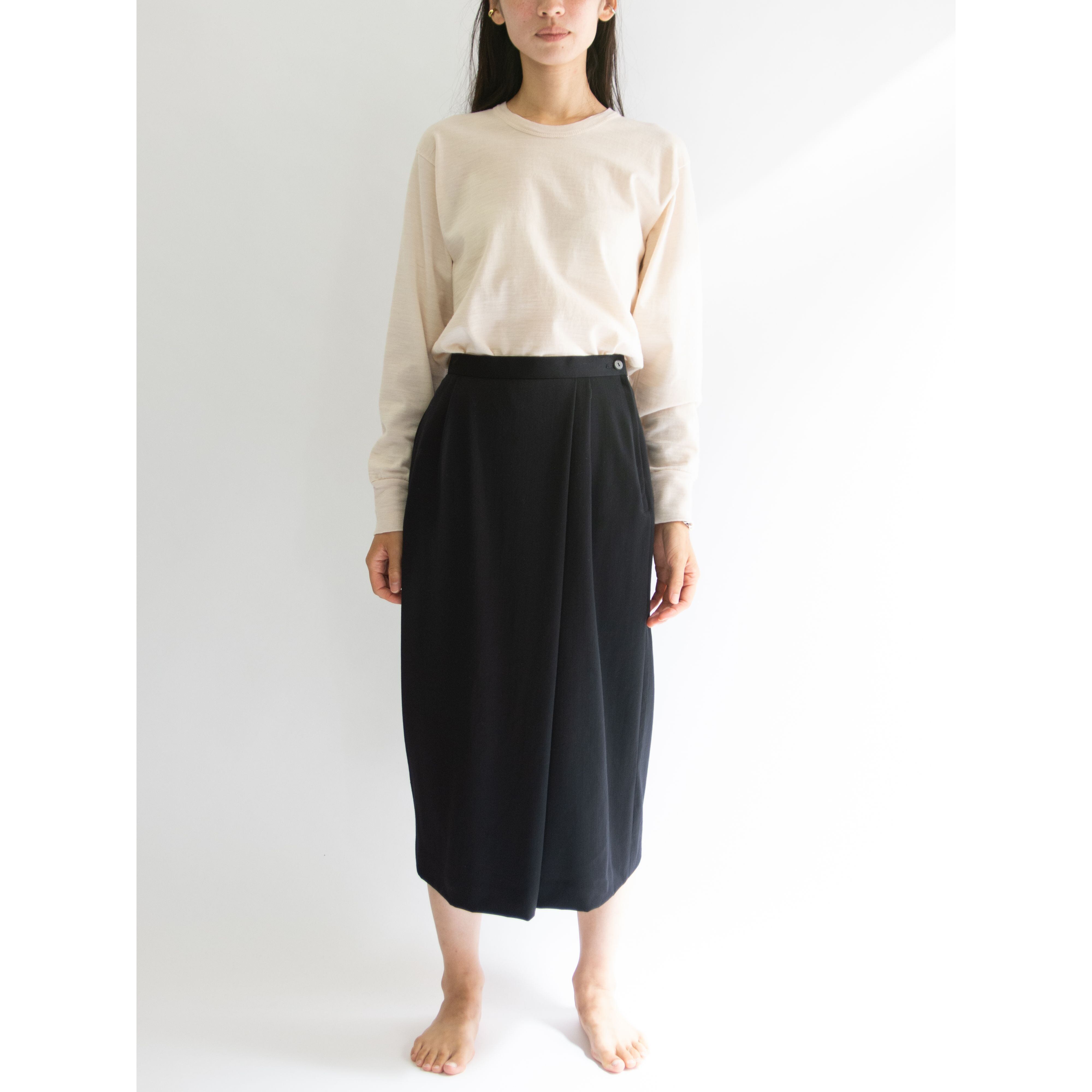 【ISSEY MIYAKE】Made in Japan 80's 100% Wool Jersey Skirt(イッセイミヤケ 日本製 ウールジャージースカート)