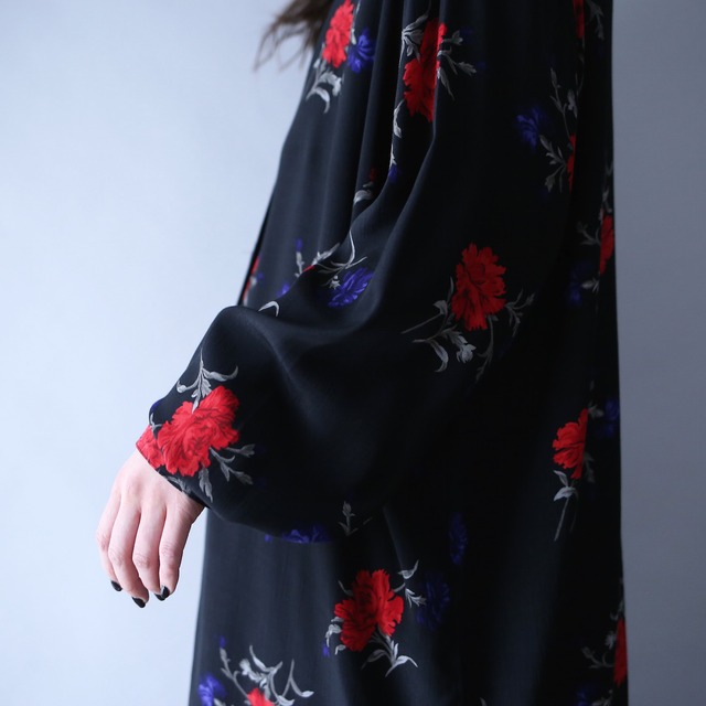 "薔薇" beautiful pattern loose silhouette mode shirt