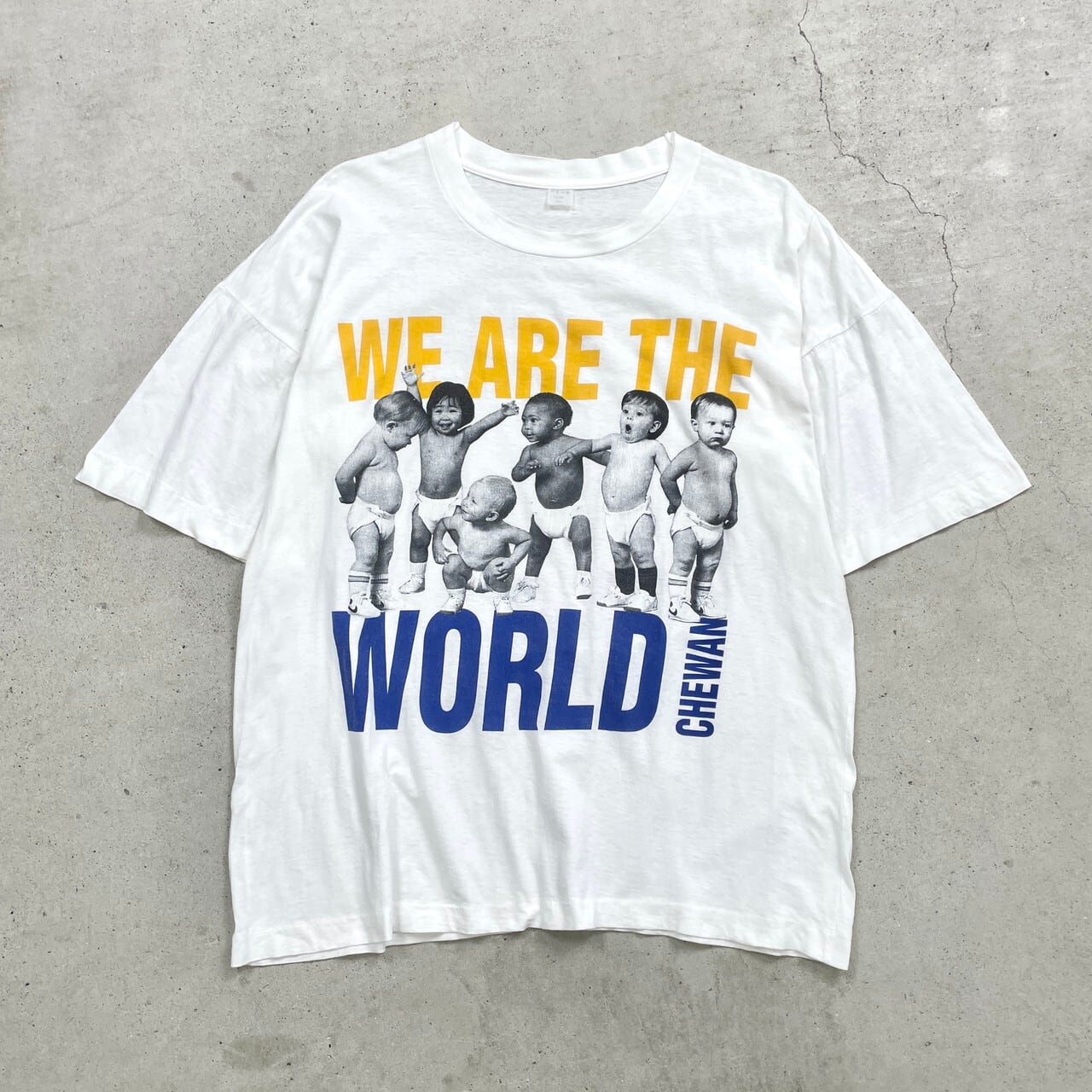 80年代~90年代 WE ARE THE WORLD プリントTシャツ メンズXL相当 古着