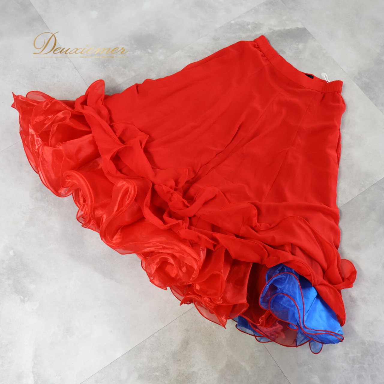 社交ダンス 衣装 Scarlet スカーレット スカート レッスンウェア レッド系 無地 シンプル 練習 レッスン 赤 青 鮮やか ボリューム ふんわり おしゃれ かわいい ダンス衣装 イベント ステージ パーティー 日本製 ブルー系