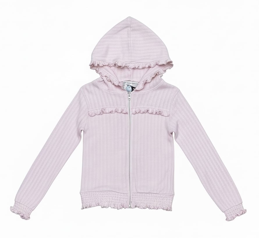 Dlys Princess frill zip hoodie Baby pink | n.k atelier