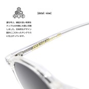 TURF PROJECT 日本製偏光レンズ搭載サングラス［小ぶりボストン］運を呼ぶ和柄デザイン付き  UV100％カット/UV400    ケース付き　形：ボストン　色：クリア　レンズ：ブラウンハーフ　/ TPPF-58279-col.4 CLEAR