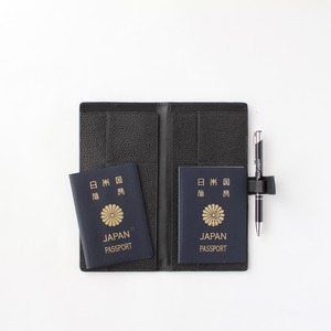 futari passport [Nero Black] | Couples Travel Dual futari Passport Holder Parent and Child Parents Children Leather Wallet Cover Wedding Anniversary Gift