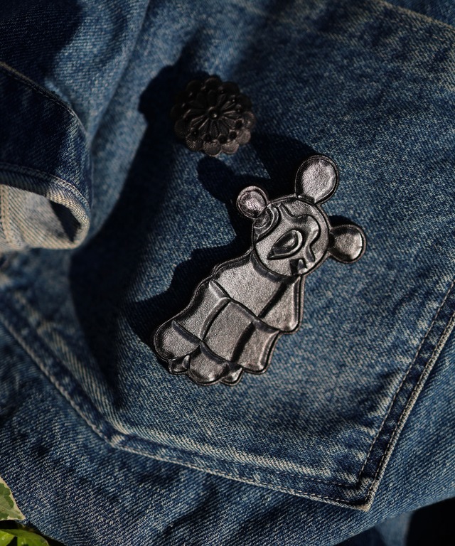 SEVEN BY SEVEN / 800-6174163 LEATHER CARVING PINS -Mi**ey- (BLACK)【Rooster King＆Co.,/SEVEN BY SEVEN】