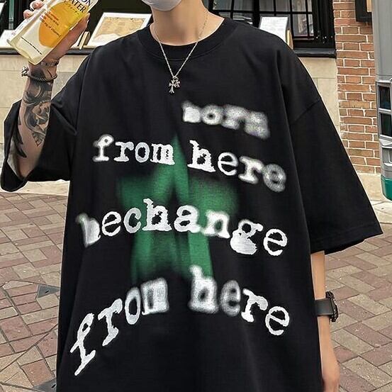 韓国メンズファッション】ポップデザイン プリントTシャツ クール