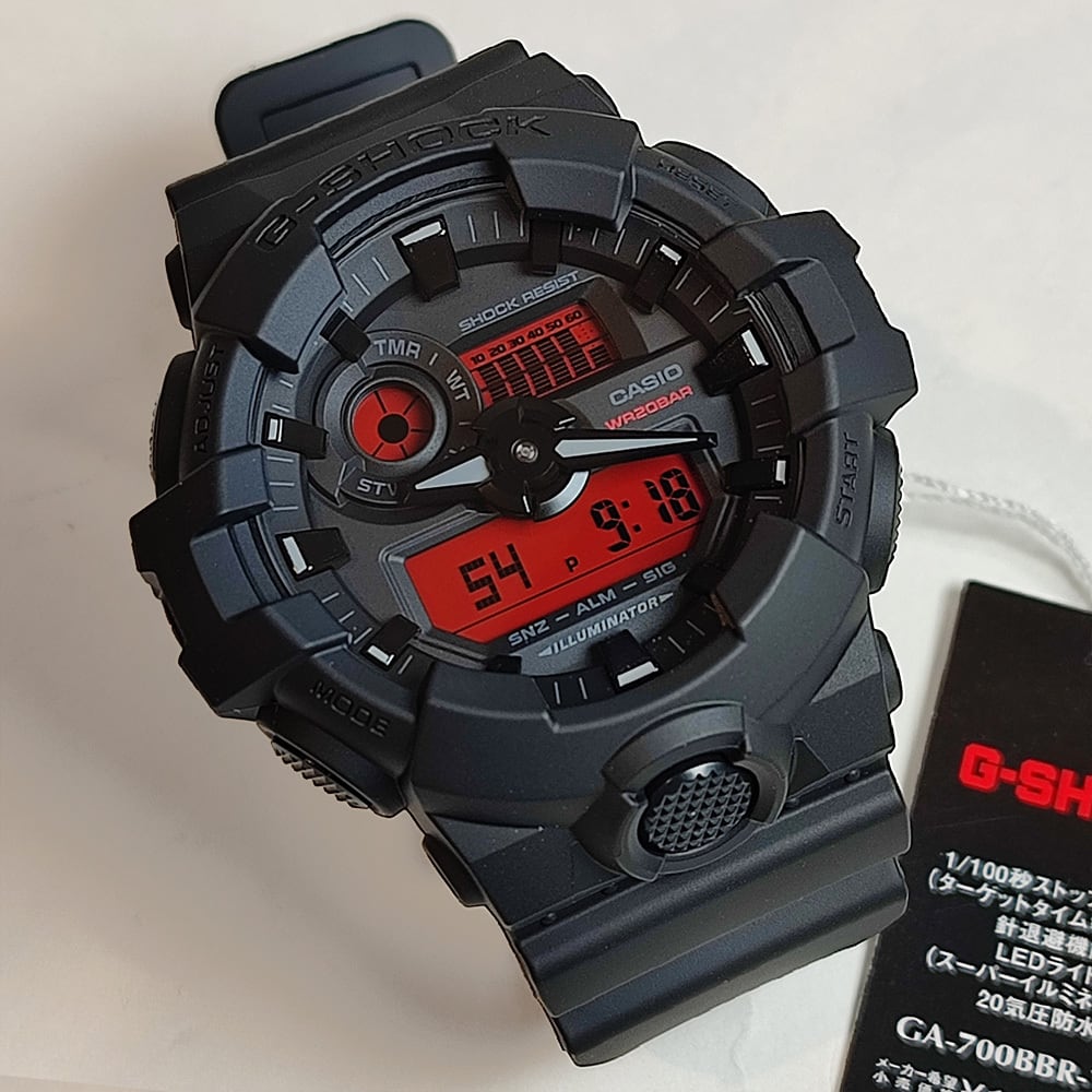 CASIO “G-SHOCK” GA-700BBR-1AJF BLK／RED カシオ Gショック ブラック