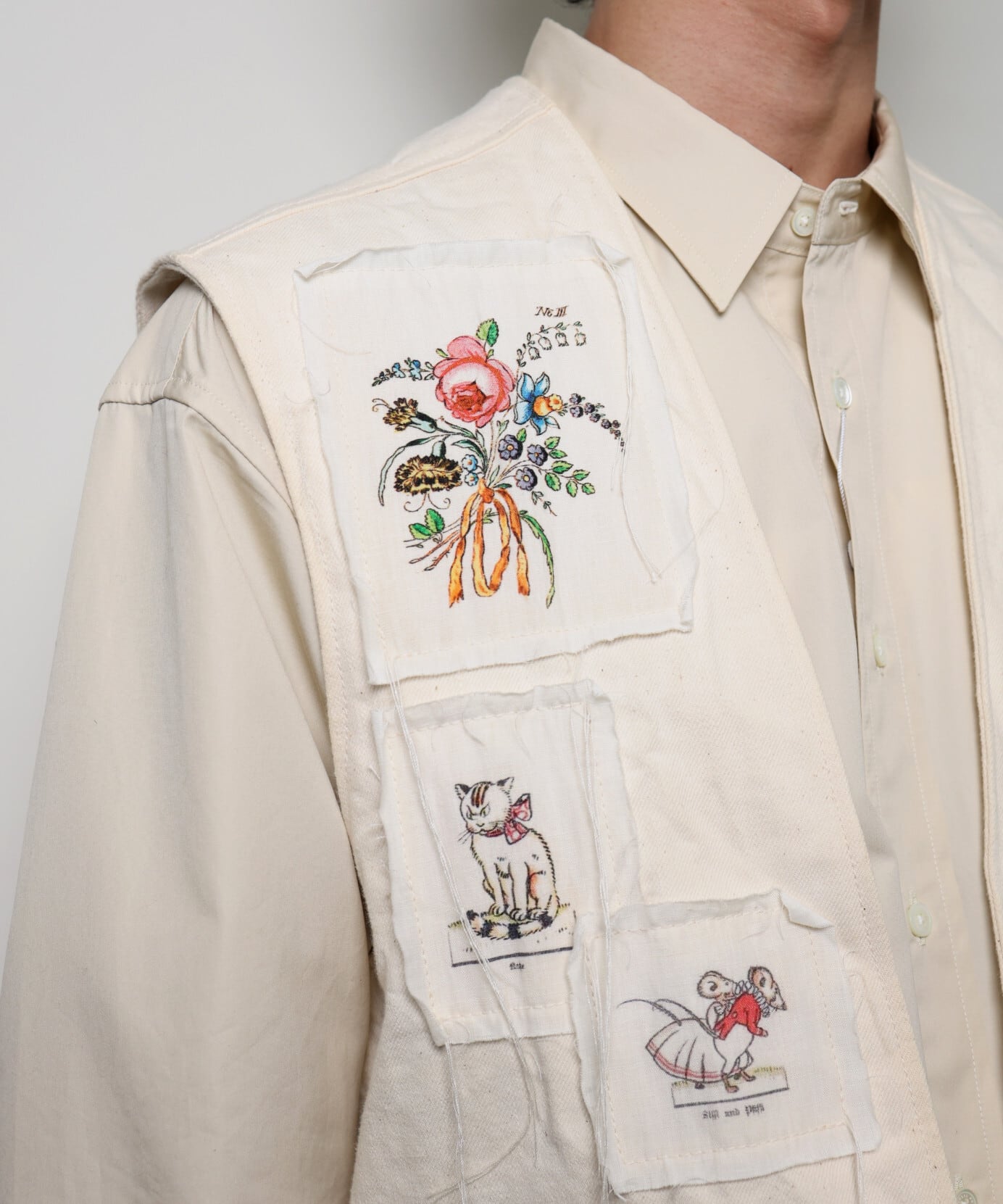 Midorikawa / MID25SS-VT02 DENIM VEST (IVORY) | AfterSchool