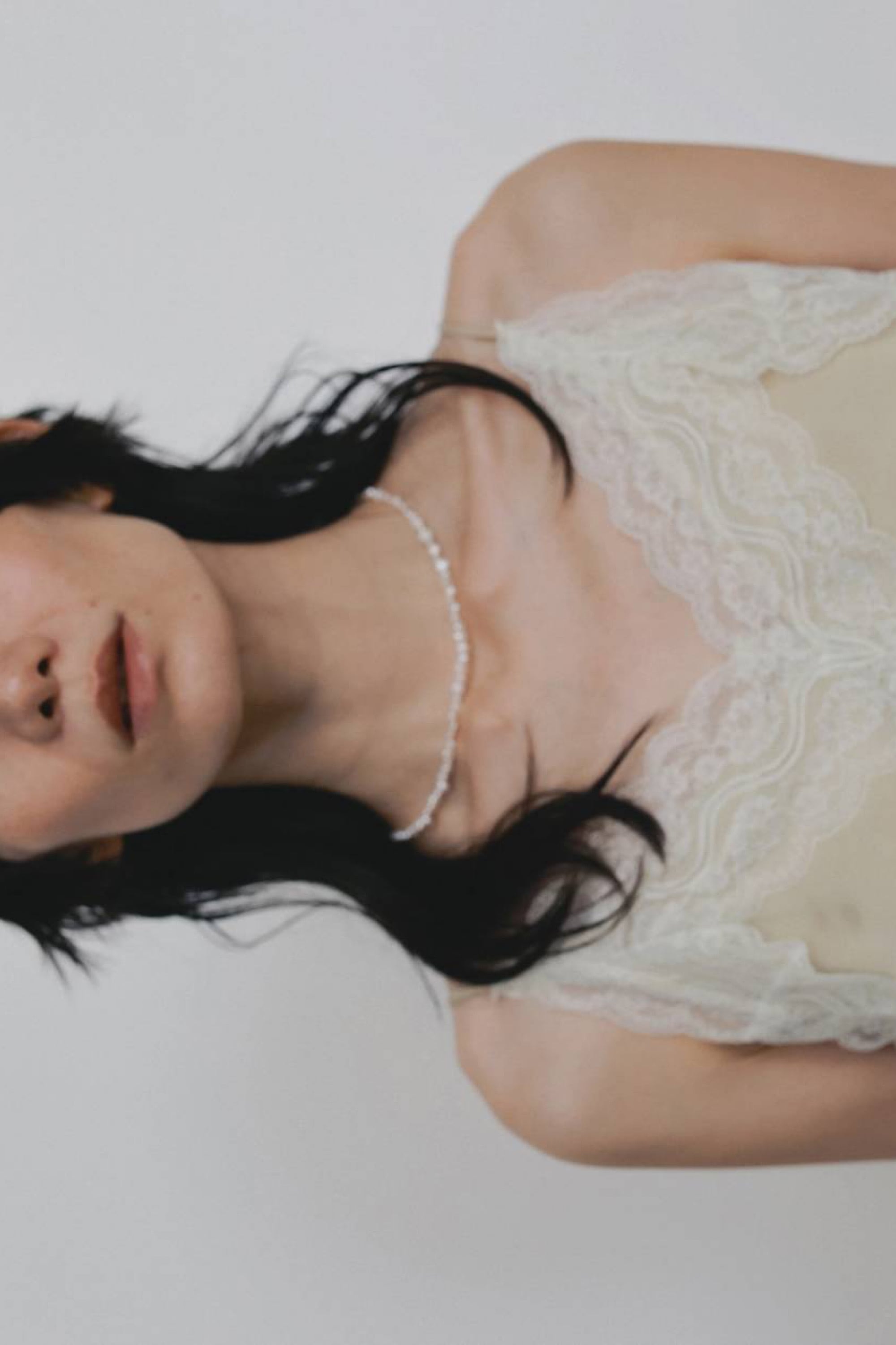 ànuke Satin Lace Camisole サテンレースキャミソール Cream