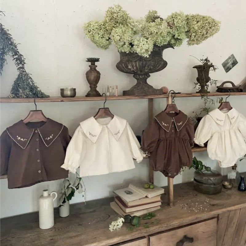 【BABY】秋新作 花柄刺繡ブラウス