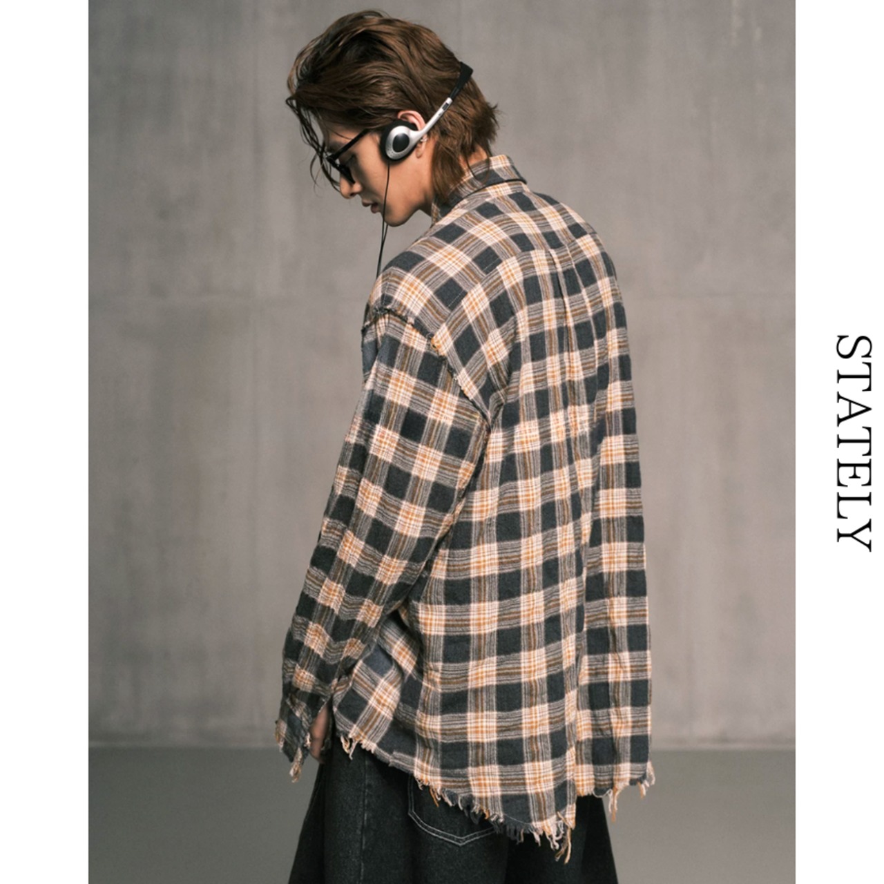 Distressed Check オーバーシャツ/2color_T33・画像4