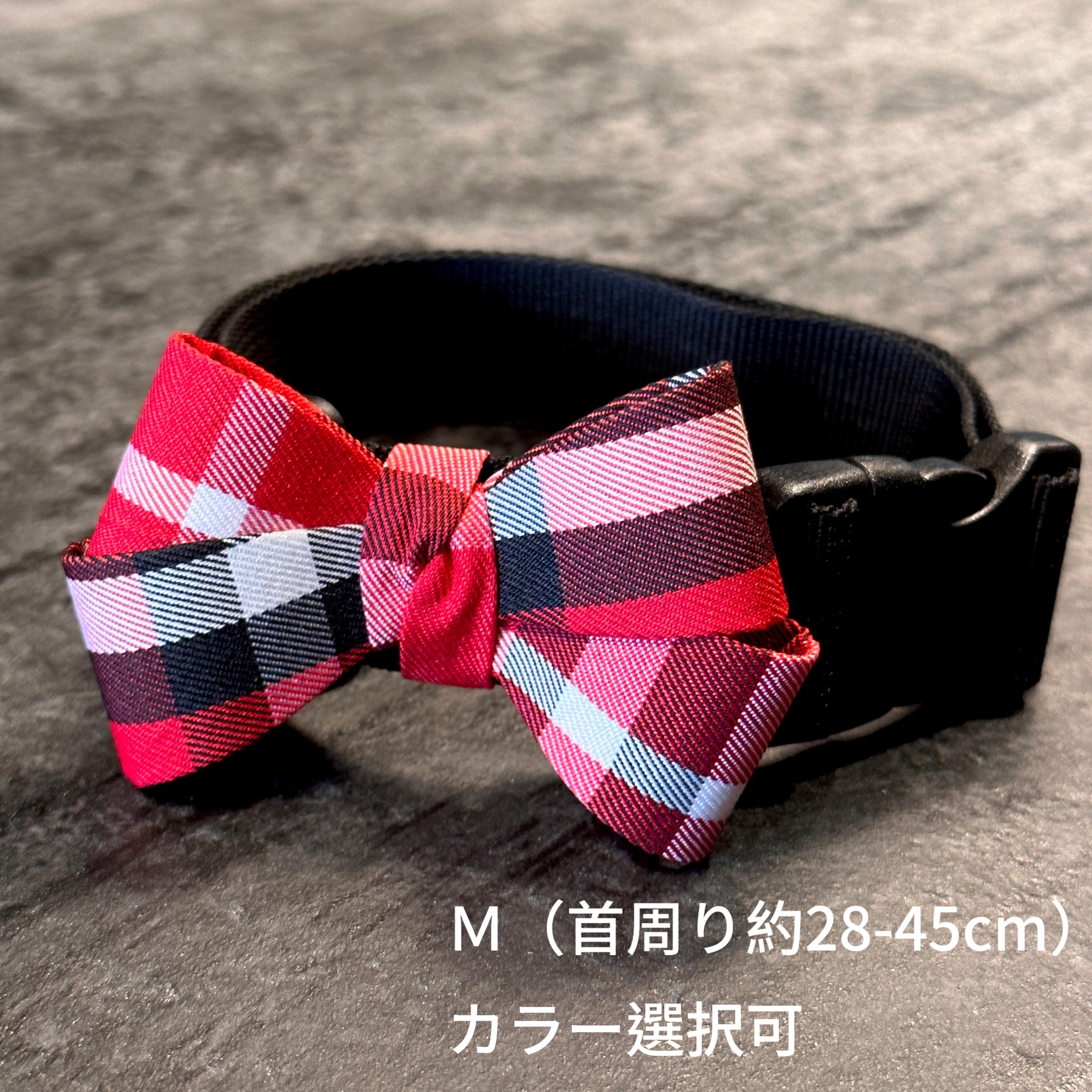 チェック柄の蝶ネクタイ サイズM | 犬服BUTTER