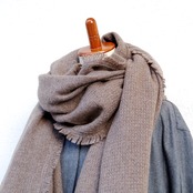 MAISON CARRÉE  CASHMERE Fringe STOLE  "SAND BEIGE"