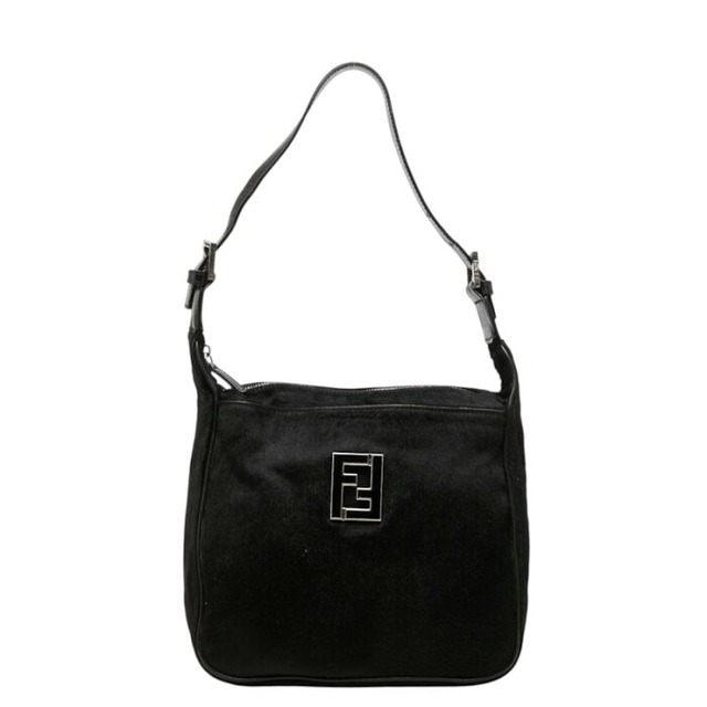 フェンディ FFロゴ ワンショルダーバッグ ブラック ハラコ レザー レディース FENDI 中古