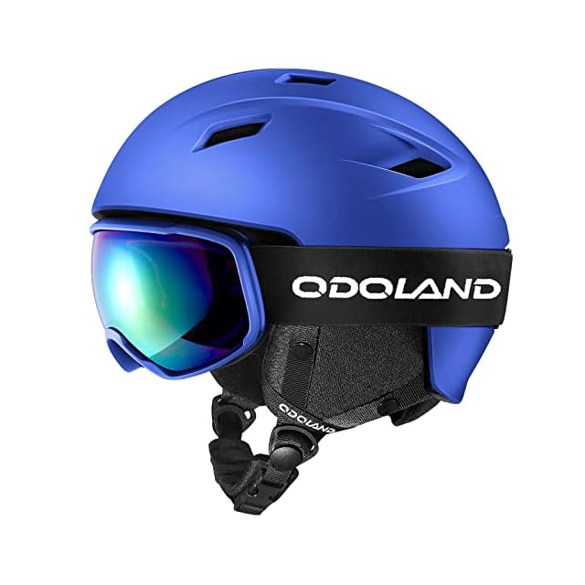 Odoland スキーヘルメットセット ゴーグル付き スノーボードヘルメット