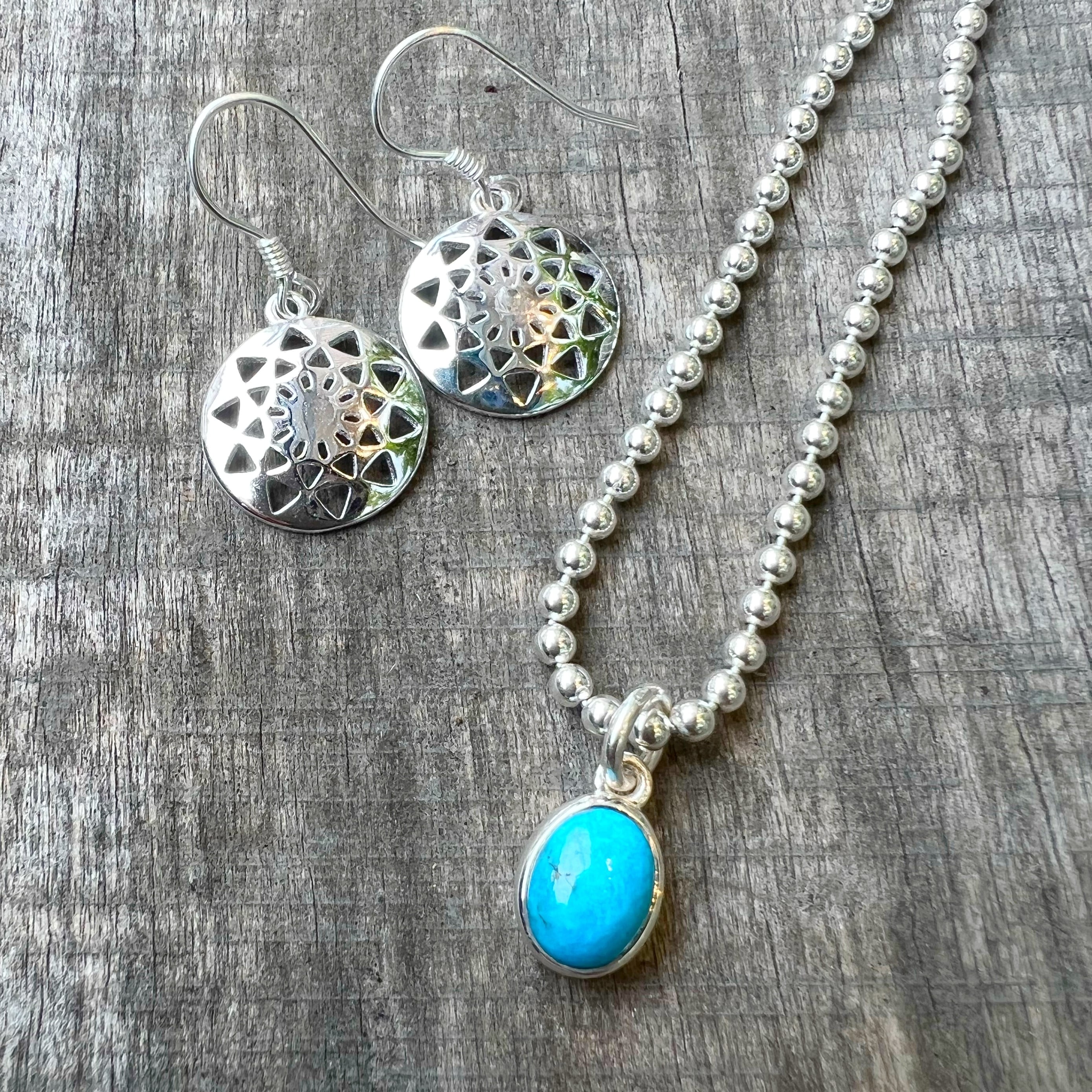 Lagoon Original アリゾナ ターコイズ プチ オーバル型 ペンダント