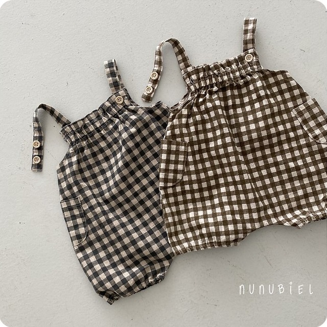 【取寄】nunubiel｜checkerboard romper｜チェッカーボードロンパース｜S-L｜baby｜26 summer