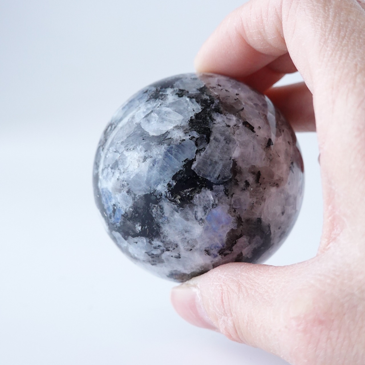 レインボー ムーンストーン / ホワイトラブラドライト【φ5.7cm】/ スフィア