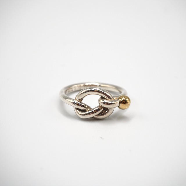 Tiffany&Co. 約8号 ラブノット リング シルバー925 K18 ティファニー