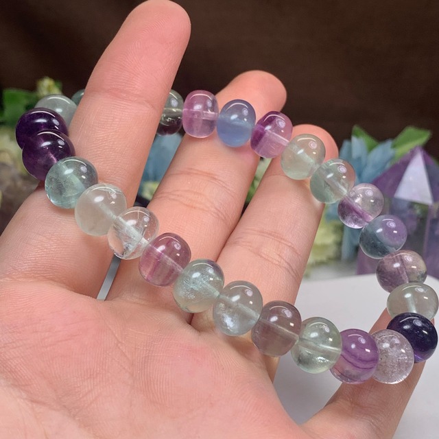 3.ぷっくりボタン型☆フローライト ブレスレット