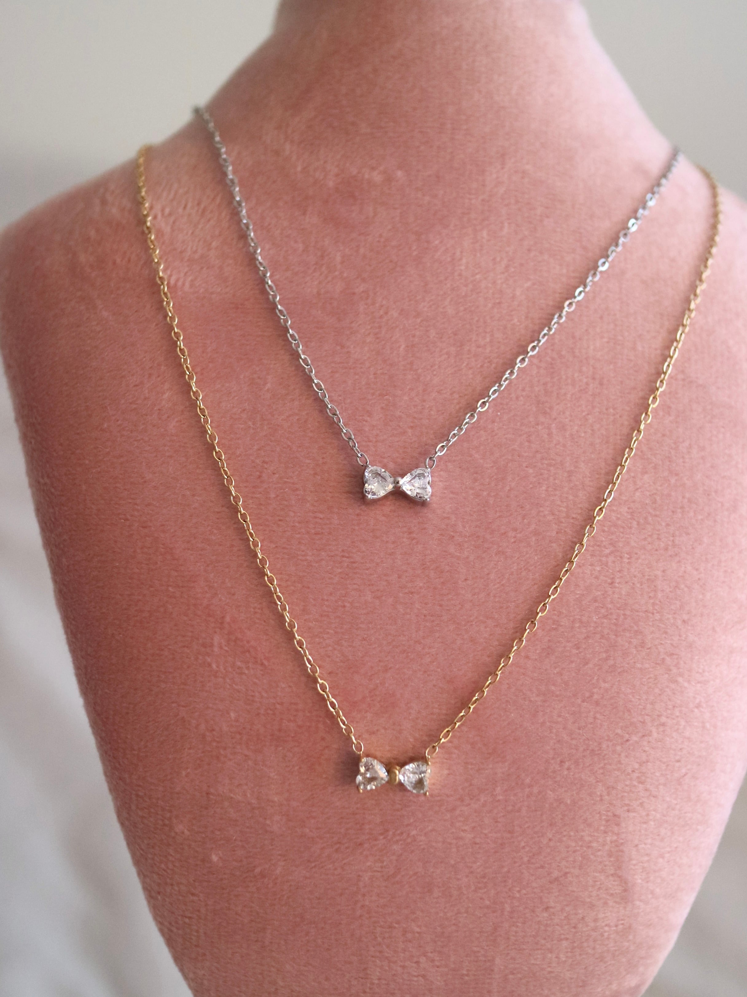 mini ribbon necklace〈n007〉