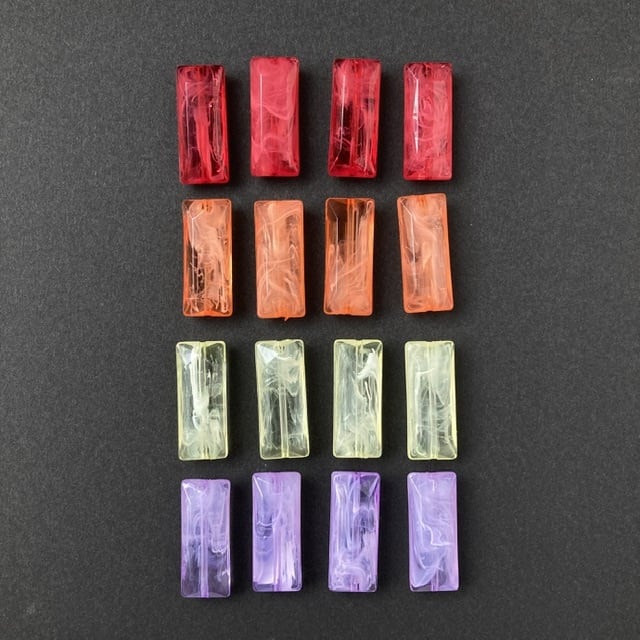 再入荷〉カラーマーブル長方形ビーズパック（4p） | Dua-アクセサリー