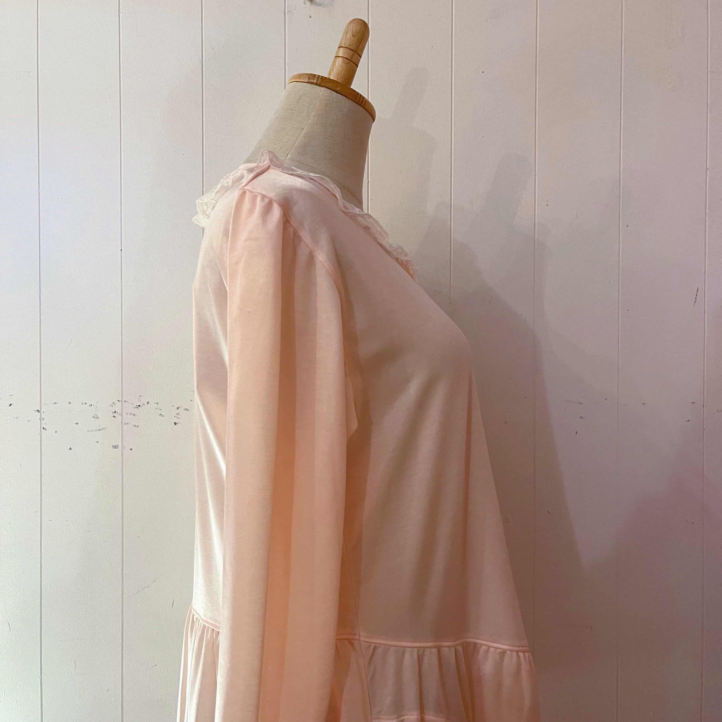 frill lace pink neglige one-piece