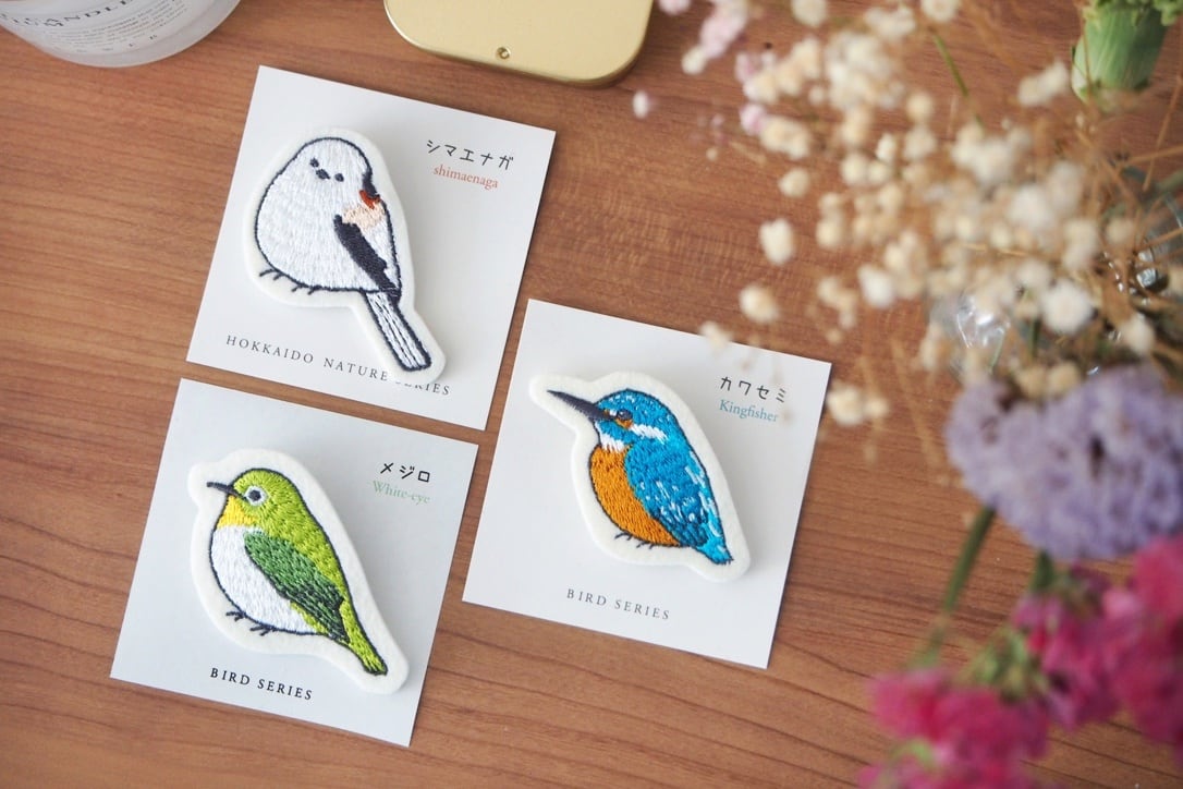メジロの刺繍ブローチ | koto_seisakusho
