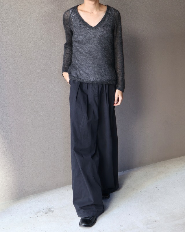 v neck sheer knit