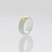 【6.5号】Point yellow 翡翠くり抜き甲丸リング A貨翡翠 jd_rg2393