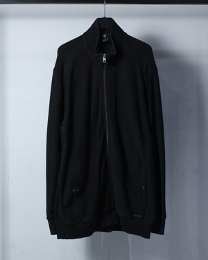 【Caka BLACK】"Calvin Klein" Vintage Seed Stitch Cotton Zip Up Jacket