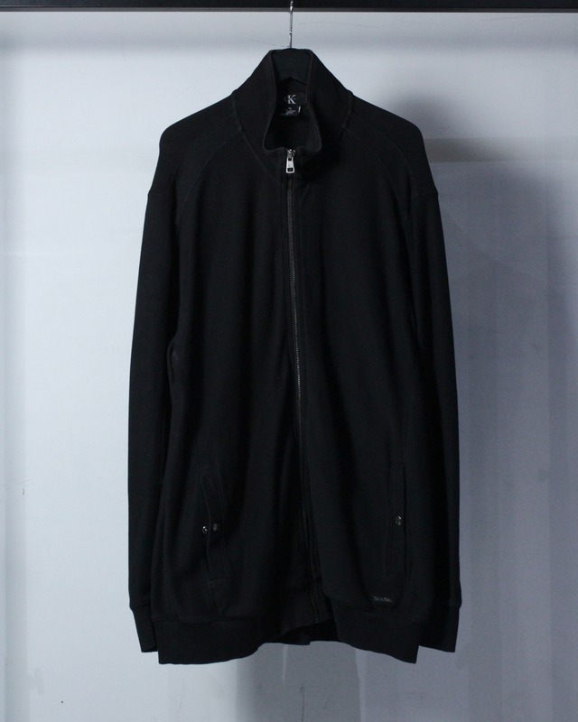 【Caka BLACK】"Calvin Klein" Vintage Seed Stitch Cotton Zip Up Jacket